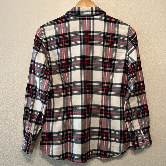 Chaps Women’s Plaid Flannel Shirt Multicolor Long Sleeve Full Zip 100% Cotton SP - Picture 2 of 7